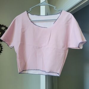 Women Pink with blue trim tee